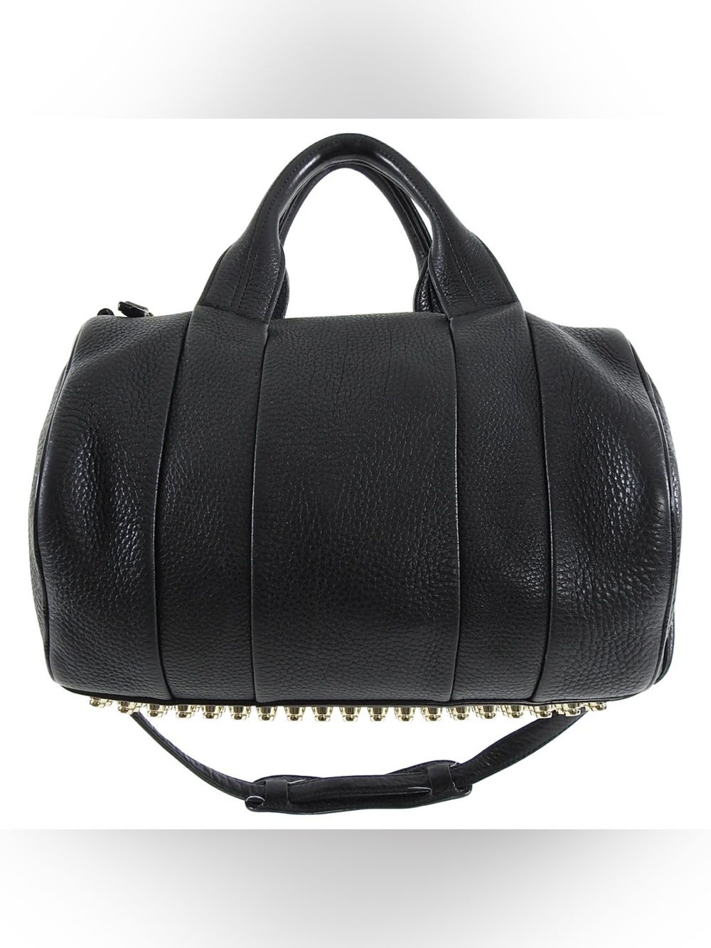 Alexander Wang Black Grained Leather Gold Studs Rocco Bag